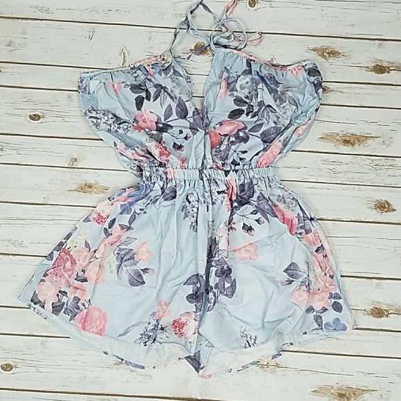 *HP* NEW V-Neck Ruffle Floral Romper - Picture 4 of 7